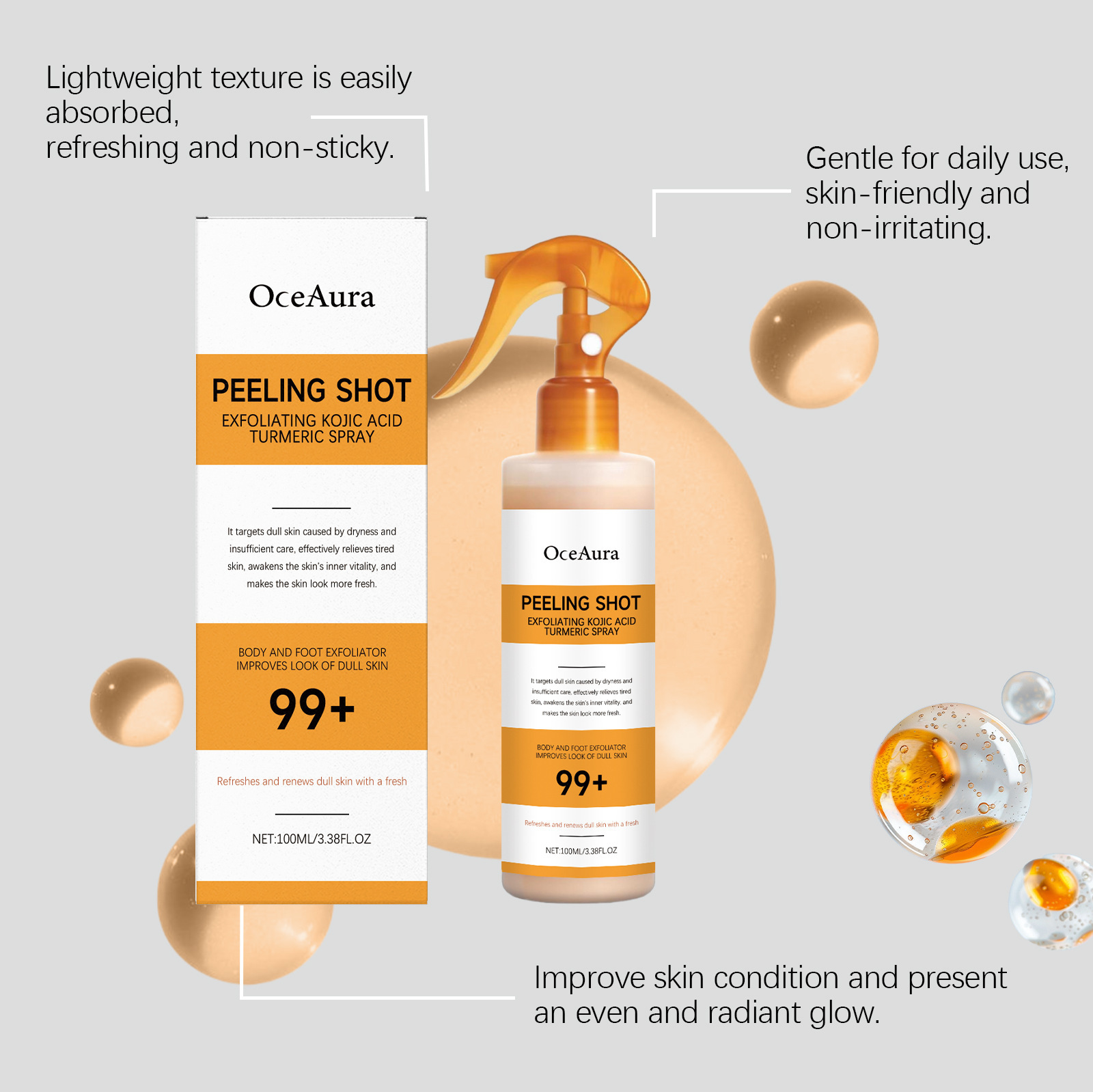 OCEAURA Отшелушивающий спрей с – обзор и цена Turmeric